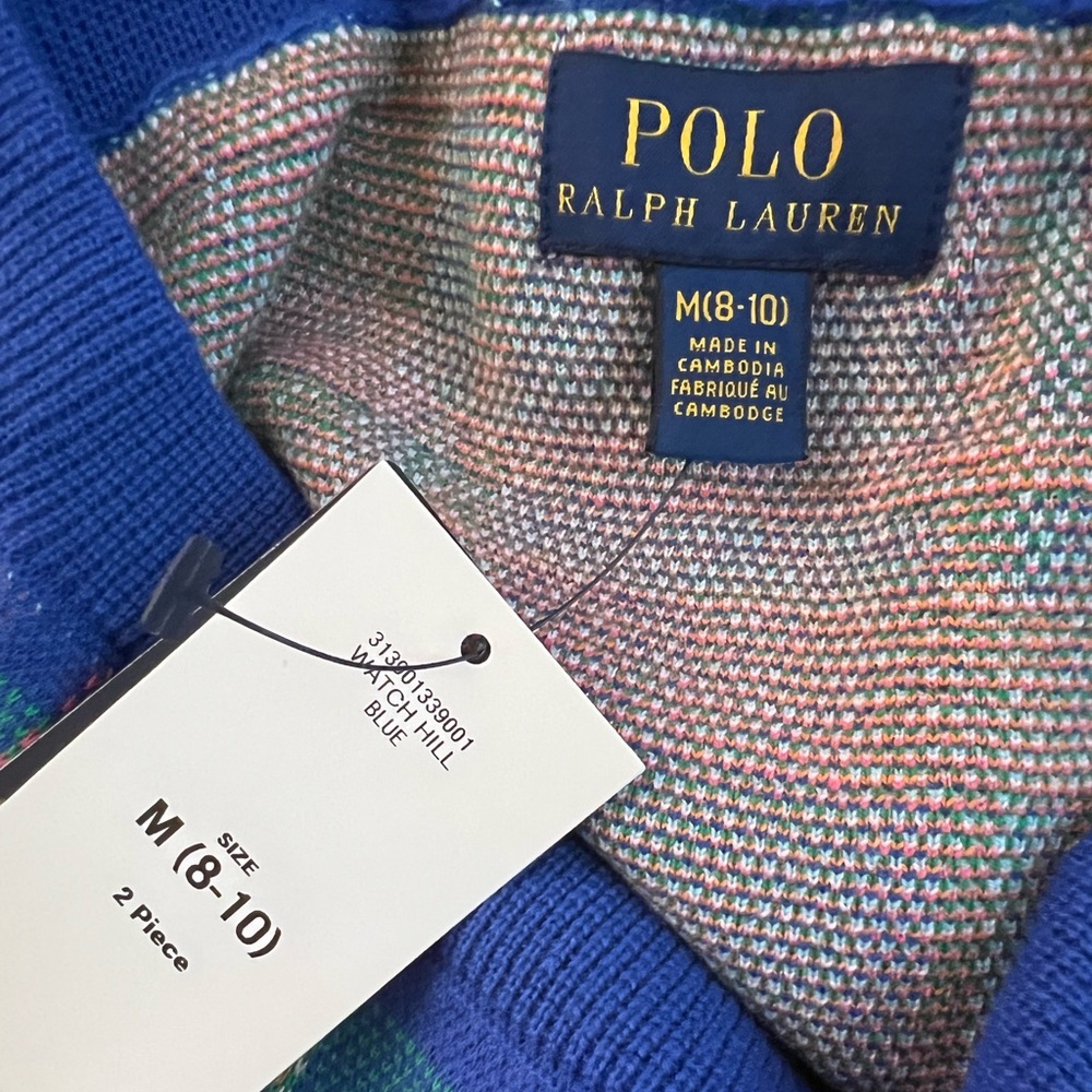 Polo by Ralph Lauren Girls Multicolor Crewneck Plaid Sweater with skirt - Picture 3 of 9
